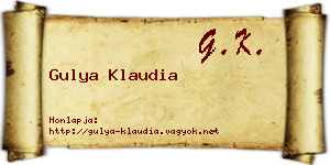 Gulya Klaudia névjegykártya